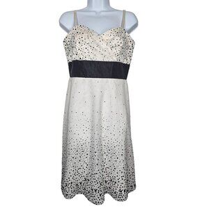 White House Black Market Polka Dots Cocktail Mini Dress Spaghetti Strap Womens 8